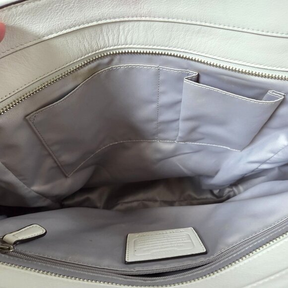 Coach Purse White Gray Mixed Exotic Leather Snakeskin Taylor Satchel F23303 - Picture 15 of 16